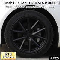 4PCS 18นิ้วล้อสำหรับ Tesla รุ่น3 Hub Cap Performance เปลี่ยนขอบเต็มฝาครอบ Hubcap อุปกรณ์ตกแต่ง2020-2022