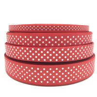 10mm 15mm 20mm 25mm Grosgrain Ribbon Red Printing Polka Dot Hair Bow Party Christmas Wedding Decoration DIY Gift Wrapping Gift Wrapping  Bags