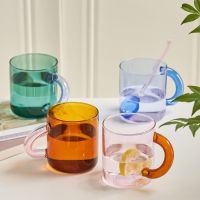 【High-end cups】 ไขมันจับแก้วแก้วถ้วยกาแฟทนความร้อนแก้วนมชาถ้วย Drinkware แก้วกาแฟถ้วยแก้วถ้วยกาแฟ