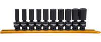 GEARWRENCH 10 Pc. 3/8 Inch Drive 6 Pt. Deep Universal Impact Socket Set, Metric - 84924N 3/8" 10-piece kit Metric