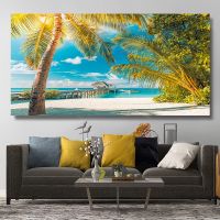 Wall Beaches Pictures Landscape Posters and Prints Seascape Canvas Painting Room