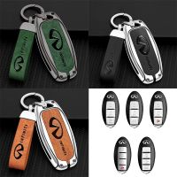 Zinc Alloy Leather Car Remote Key Case Cover Shell For Infiniti Q30 QX56 Q70L QX4 Q45 Q60 QXX 60 Q50 JX FX M35h QX FX50 FX37 EX3