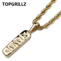 TOPGRILLZ Hip Hop Trendy Jewelry Gold Color Brass Xanax Pill Pendant Necklace Charm For Women Men With 24 30 Rope Chain