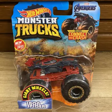 Hot Wheels Monster Trucks Hotweiler, Giant wheels, including connect and  crash car