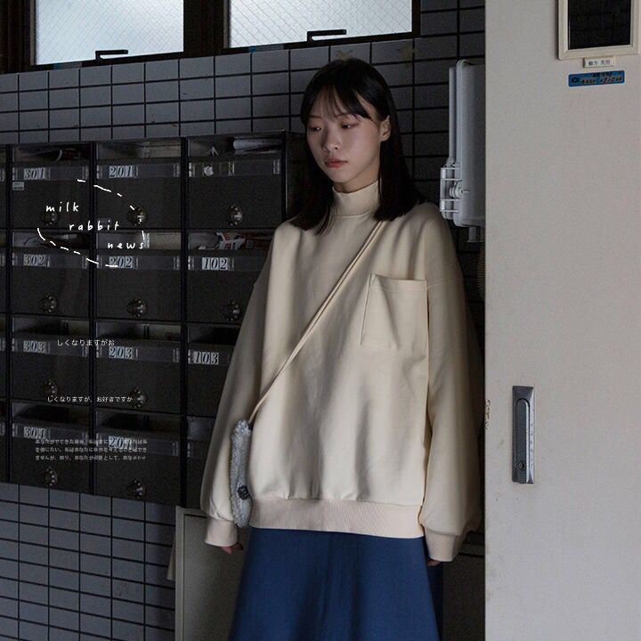 ผู้หญิงญี่ปุ่นสีทึบครึ่งคอเต่าเสื้อกันหนาวแฟชั่นนักเรียนทุกการแข่งขันหนารอบคอ-pullover-สดทุกการแข่งขันด้านบน