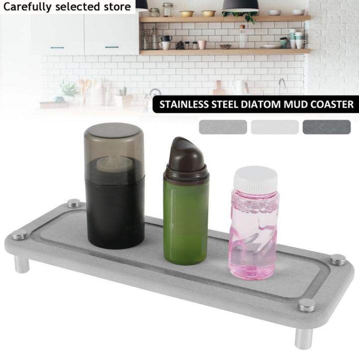 Diatomaceous Earth Sink Tray - Fast Drying Soap & Sponge Holder For Kitchen & Bathroom