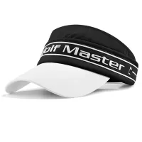 PGM 1 Piece Rooftless Breathable Sunscreen Golf Caps Sweat Absorbing Inner Flat Tongue Hat , Black+White