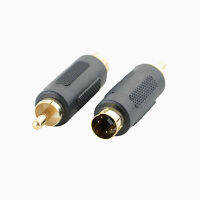 4 PIN S-VIDEOชายทีวีRCA AVปลั๊กตัวผู้สายMถึงMขาSอะแดปเตอร์วิดีโอ