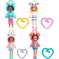 Polly Pocket Friend Clips Doll ตุ๊กตาพอลลี่ พ็อกเก็ต พวงกุญแจ ใส่เสื้อฮู้ดธีมสัตว์ ของแท้