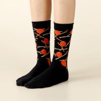 [WARMGREY TAIL] RED FRUIT-BLACK SOCKS 230 - 280mm (free size)