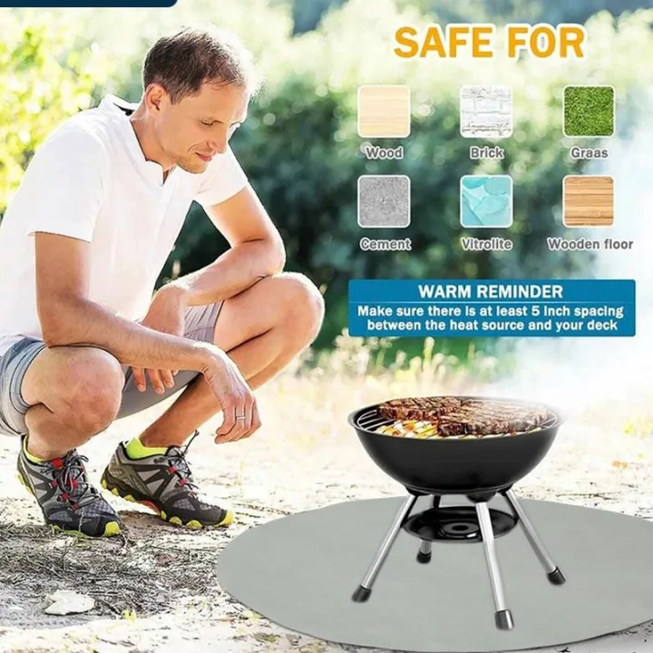 Round Portable Fireproof Mat 32 40 Inch, Fireproof Mats For Fire Pits
