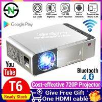 HOT SALESeeNew T6 Mini LCD Portable Projector 1280x800 Physical Resolution 3500 Lumens Android 7.1 system Support AirPlay DLNA Miracast Bluetooth Youtube