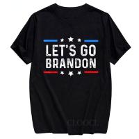 เสื้อยืดผ้าฝ้ายพิมพ์ลาย เสื้อยืดแขนสั้น ผ้าฝ้าย 100% พิมพ์ลาย Lets Go Brandon สไตล์วินเทจ แฟชั่นสําหรับผู้ชาย  6SCS