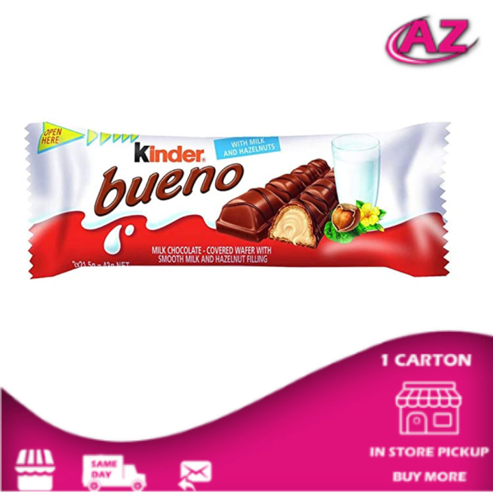 Kinder Bueno Milk & Hazelnut Chocolate Bar 43g (Pack Of 3) - STORE ...