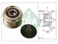 มู่เล่ไดร์ชาร์จ MAZDA BT50 PRO FORD RANGER T6 EVEREST 2.2 3.2 2012- P4AT 2.2 P5AT 3.2 LAND ROVER DEFENDER DT244 2.4 INA