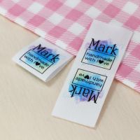 Custom Clothing Labels   Personalized Brand  Cotton printed Tags  Handmade label  Logo or Text   Watercolor Labels (FR235) Labels