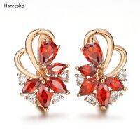 Hanreshe Noble And Generous Natural Zircon Flower Earrings Jewelry Fashion High Quality Ladies Earrings Wedding Birthday Gift