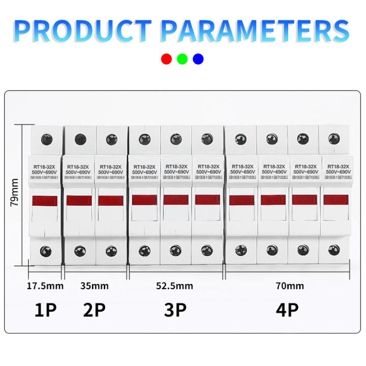 rt18-32x-1-4p-32a-63a-125a-din-rail-mounting-fuse-holders-fuse-holder-base-1pole-for-10x38mm-link-size-ac690v-500v-tutue-store