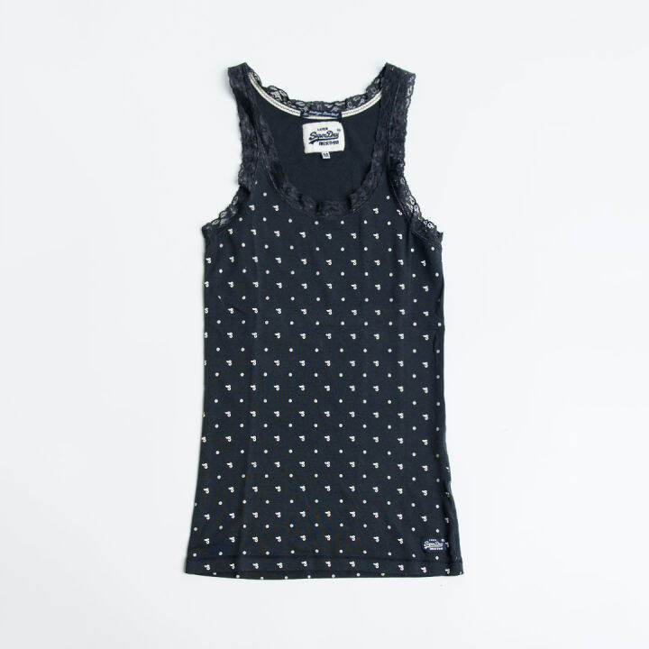 superdry-vintage-lace-vest-เสื้อกล้าม-เสื้อสายเดี่ยว-สำหรับผู้หญิง-สี-eclipse-navy-dots