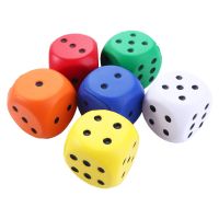 【LZ】 Big Sponge Dice para adereços divertidos cognitivos brinquedos macios e elásticos cor sólida ponto de dados comprimento lateral 6cm 1Pc