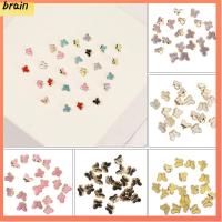 BRAIN 20pcs เครื่องประดับ ตกแต่งลวดลายผีเสื้อ ตุ๊กตาจิ๋ว เสื้อผ้าตุ๊กตา DIY ปุ่มมินิ หัวเข็มขัดเย็บเสื้อผ้า หัวเข็มขัดโลหะ