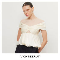 VICKTEERUT (ราคาปกติ 6,550-.) Drape Satin Jersey Blouse เสื้อจับเดรป ผ้าซาตินเจอร์ซีย์