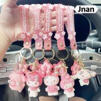 Jnan?ใหม่?Sanrio กระเป๋านักเรียนพวงกุญแจพีวีซีน่ารัก Kuromi Mylody พร้อมหัวเข็มขัดโลหะ Cinnamoroll จี้เครื่องประดับผู้หญิง