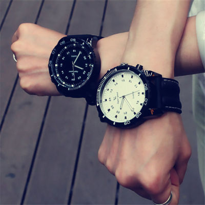 Xinsu นาฬิกาควอตซ์สำหรับทั้งชายและหญิง,นาฬิกาข้อมือเล่นกีฬากลางแจ้งแฟชั่นนาฬิกาข้อมือหน้าปัดกลมทรงกลมขนาดใหญ่