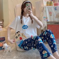 【NEW Popular】♚❣❧Baju Tidur ชุดนอนผู้หญิง,ชุดนอนน่ารักชุดนอน Wanita เครยอนชินจังชุดนอน Kartun แขนยาว