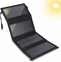 SUNGOOYUE 20W USB Solar Panel Foldable Portable Polycrystalline Silicon Solar Cell, Outdoor Charger, Suitable for Outdoor Camping and Travel (Black)