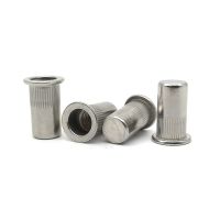 SUS304 Flat head rivet nut Sealed Vertical stripes body close end M3 M4 M5 M6 M8 M10 M12 Blind rivet nut Insert nut 304PTZW