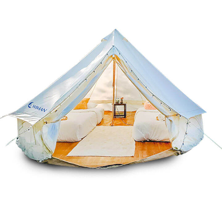 wiman-canvas-bell-tent-เต็นท์กระโจม-ผ้าแคนวาส-สีขาว-กันน้ำร้อย-ระบายอากาศดี-ขนาดใหญ่-3m-4m-5m