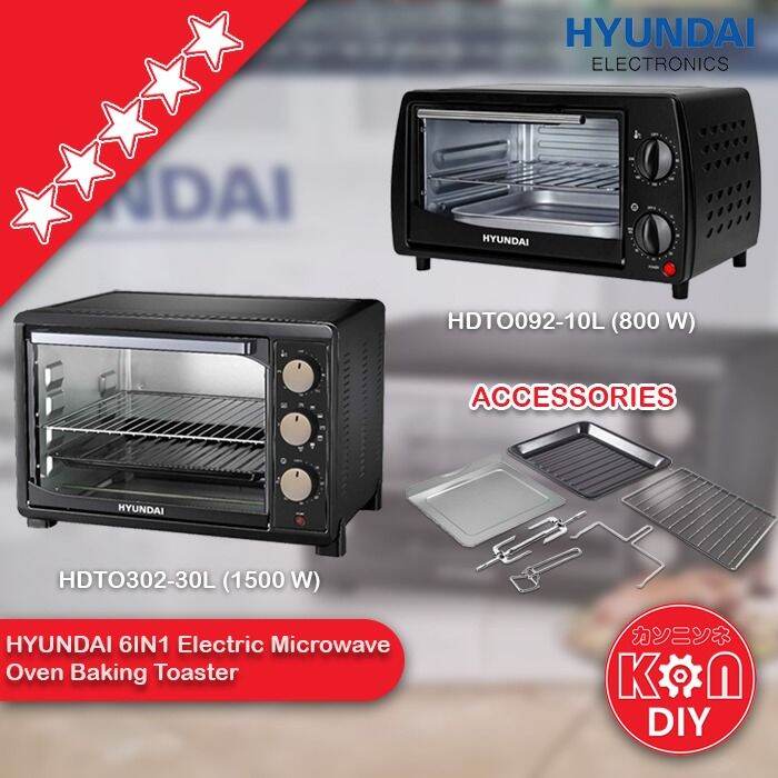 KNNDIY Hyundai 6IN1 Electric Microwave Oven Baking Toaster HDTO30230L & HDTO09210L Multi