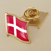 Denmark Danish Flag Crystal Drop Rubber Badge Brooch Flag Brooch of All Countries in the World All-metal Brooch Copper Brooch Collection