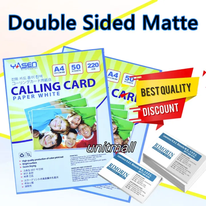 Yasen A4 Double Sided Matte Photo Paper for Business Card Name Card