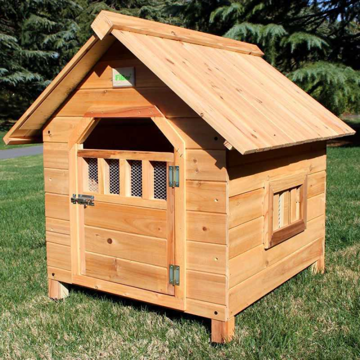 Solid wood kennel, outdoor rainproof pet kennel, outdoor winter warm