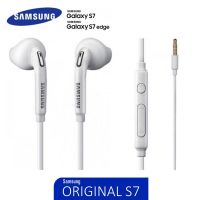 หูฟังSamsung S7 สายแบน สีดำ Earphone Samsung+ซิลิโคนหูฟัง 1 คู่ หูฟังซัมซุง ทนทาน หูฟังแท้100%