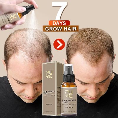 【cw】 PURC Ginger Hair Growth Essential Oil Fast Growing Spray Scalp Treatment Beauty Health Hair Care Product For Men Women 30ml ！
