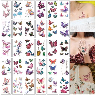 hot【DT】 30 Sheets Texture Colorful Temporary Stickers