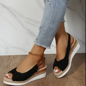 Wedge peep sale toe shoes