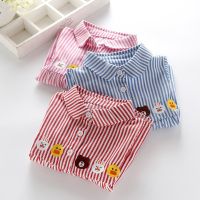 Children Girls Cotton Dress Stripe Cute Pattern Dress 2-7Y