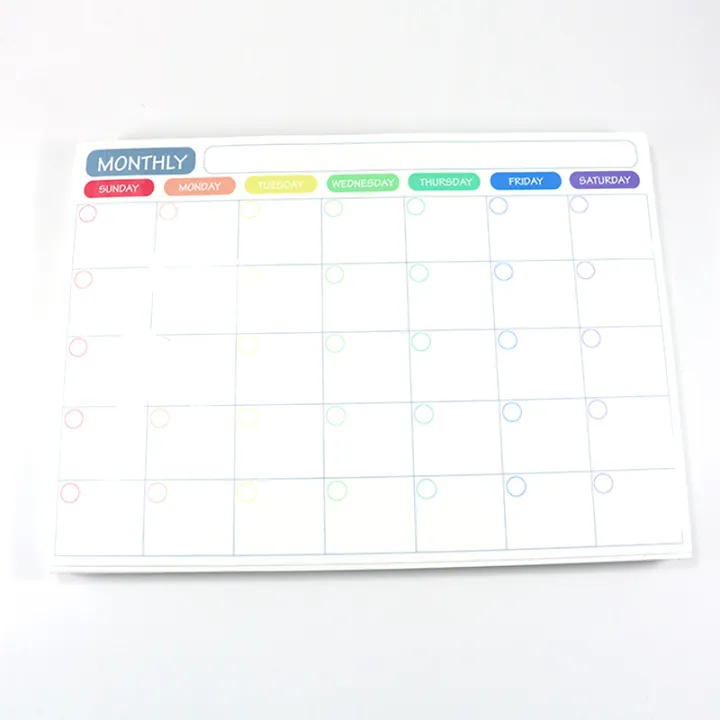 Weekly / Monthly Planner Whiteboard Reusable Magnetic Dry Ease Calendar ...