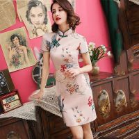 [COD] New improved version of cheongsam girl young style new student Chinese short self-cultivation dress