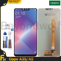 Beyondwolf จอ LCD ขนาด6.2นิ้วของแท้สำหรับ A5s Oppo (AX5s) อะไหล่ CPH1901 LCD A7 CPH1909/Oppo อะไหล่เครื่องอ่านพิกัดจอแสดงผลหน้าจอสัมผัสหน้าจอ LCD สำหรับ A5S OPPO/A7 Lcd