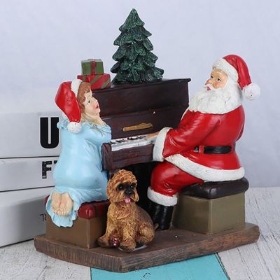 Resin Santa Statue Christmas Home Decoration Desktop Santa Greeter Figurine Xmas Ornaments New Year Gift