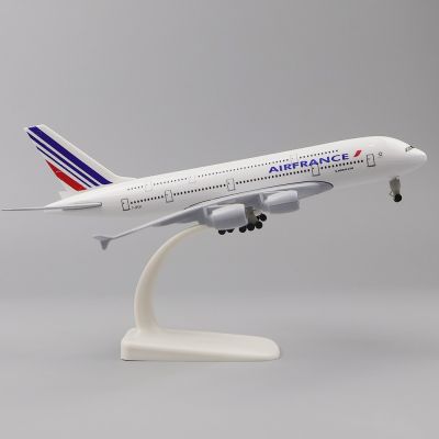 โมเดลเครื่องบินเหล็กโลหะจำลองสำหรับ A380ฝรั่งเศสขนาด20ซม. 1:400ของขวัญวันเกิดตกแต่งเด็กจำลองการบิน