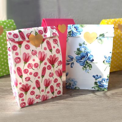 Paper bag Stand up Colorful BagsCookie Gift Packing Bag Birthday Party Favor Stand Bags 12pcs/lot