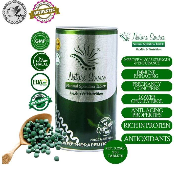 Authentic Nature Source Natural Spirulina Tablets 250s Lazada PH