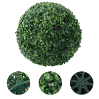ลูกบอล Topiary ขนาดใหญ่พุ่มไม้ประดิษฐ์กลางแจ้งลูกบอลสีเขียวมอส Faux Greenery wood Sphere ต้นไม้ปลอม