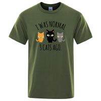 Mens Cotton T-shirt Cat | Normal 3 Cats Ago | Men T-shirt Cats | Male Cat Shirts - 3 - Aliexpress